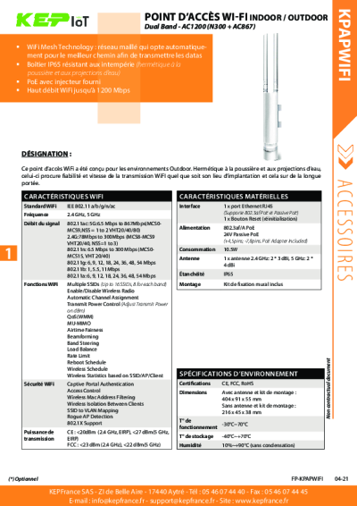 Point d'accès Wifi intérieur-extérieur