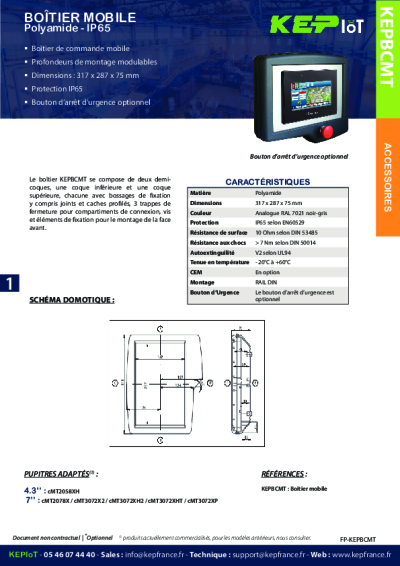 Boitier Mobile avec bouton d'arrêt d'urgence – KEPBCMT