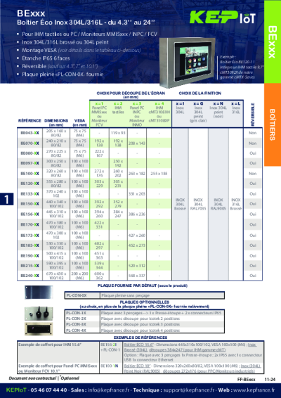 Boîtier inox économique pour écran, pc 8''