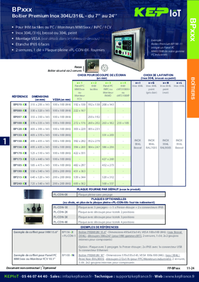 Boîtier inox 24'' - KEPIoT pour PC ou IHM Weintek