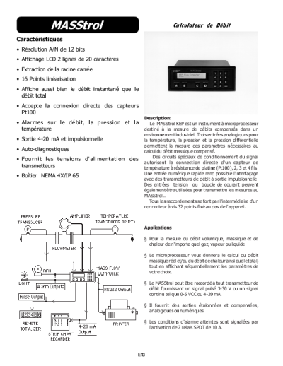 Instrumentation, Calculateur de débit – Masstrol