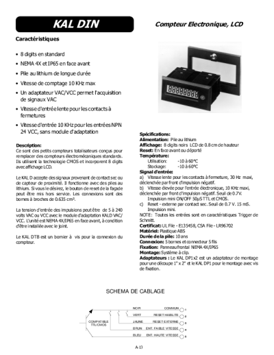 Compteur additionneur - soustracteur Industriel LCD 8 Digits – Kal-DIN