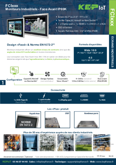Écran 10.1'' Industriel - Résistant - FCI100