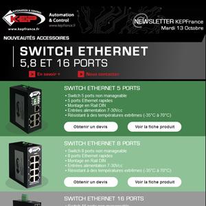 Switch Industriel Ethernet 5, 8 et 16 ports - KEPFrance