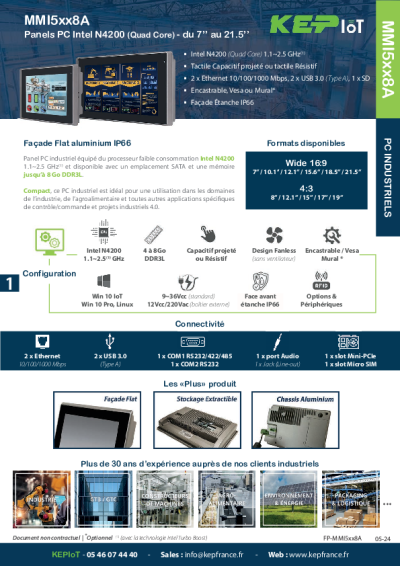 PC Industriel Tactile 8'' - Compact - Economique - MMI5088A