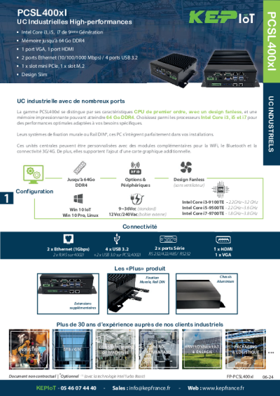 PC industriel Core i3/i5/i7 - Fanless