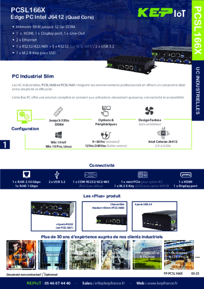 PC industriel slim, processeur 4 coeurs