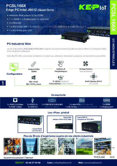UC INDUSTRIELLES - PCSL1661 - Intel J6412