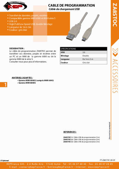 Câble de Programmation – ZA8STOC