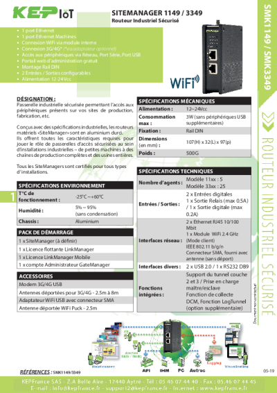 Passerelle Industrielle Sécurisée - SiteManager SECOMEA 1149/3349 - OPC serveur