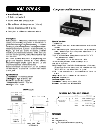 Compteur additionneur - soustracteur Industriel LED 8 Digits – Kal-DIN