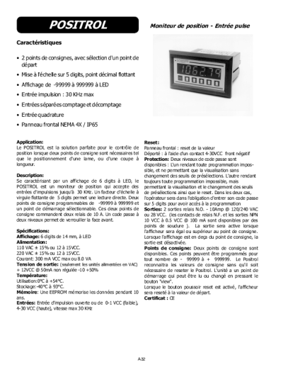 Compteur/Timer Industriel LED à Présélection – POSItrol