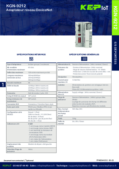 Adaptateur réseau DeviceNet