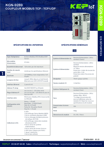 Coupleur Modbus TCP/IP
