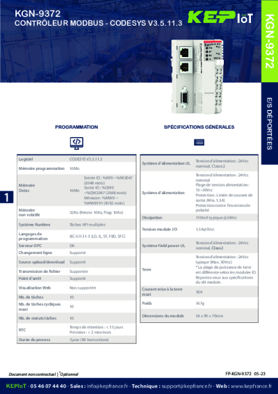 Contrôleur Modbus Codesys V3.5.11.3
