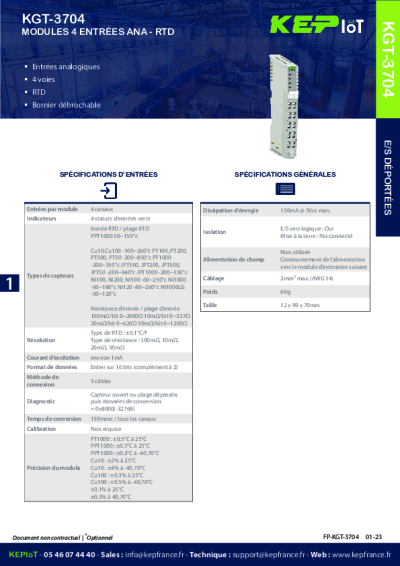 Modules 4 Entrées ANA RTD
