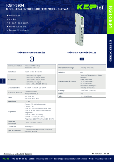 Modules 4 Entrées Différentiel
