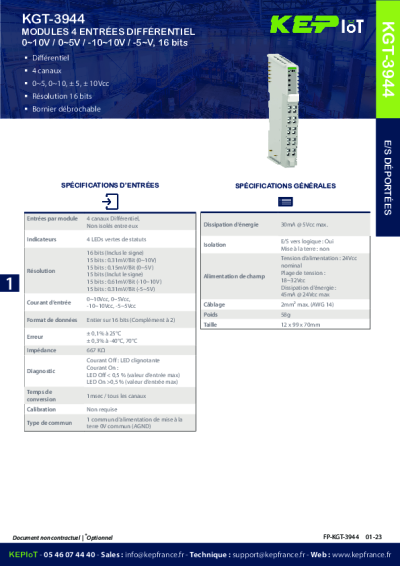 Modules 4 Entrées Différentiel
