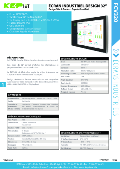 FCV320 - Moniteur industriel 32''