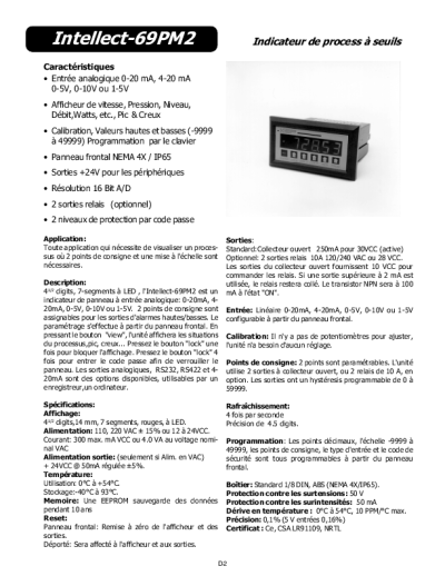 Instrumentation, Indicateur de Process – Intellect-69-PM2