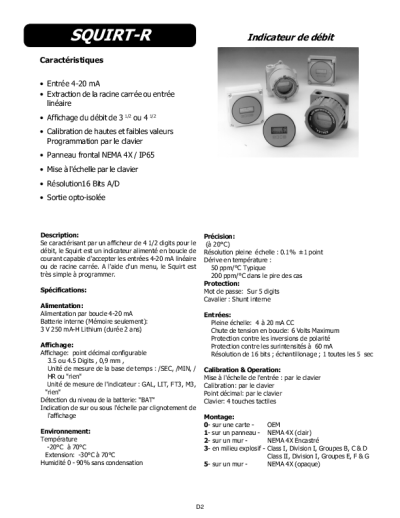 Instrumentation, Indicateur de Process – SQUIRT-R