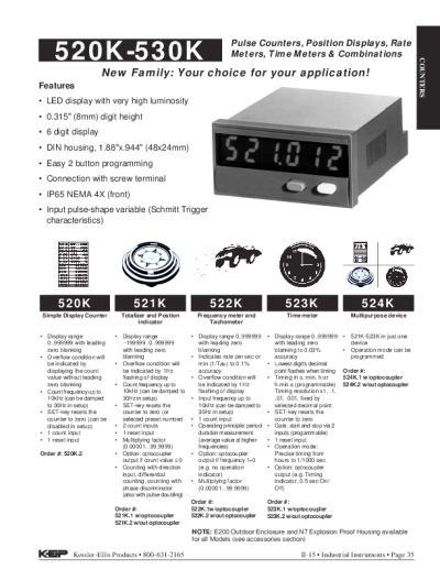 Compteurs/Timers Industriels Numériques – 529K/530K