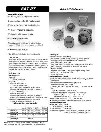 Instrumentation, Indicateur Spécifique – BAT-D/T