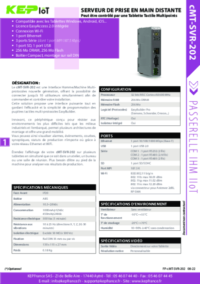 INDUSTRIE 4.0 - cMT-SVR-202 - EA 2.0 intégré