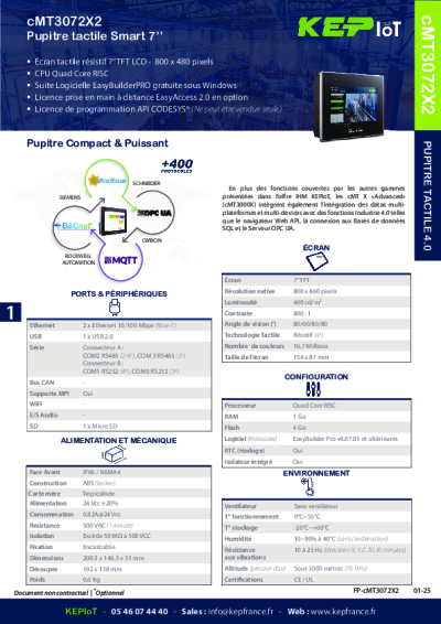 Pupitre tactile Weintek CMT 307X2