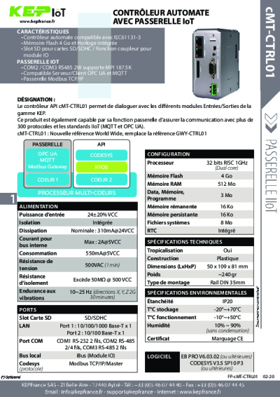 Contrôleur Weintek API automate intégrant une passerelle IoT - cMT-CTRL01