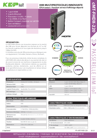 cMT-FHDX-220 - IHM multiprotocoles - Résistant 