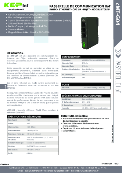 Passerelle de communication Weintek IIoT - cMT-G04