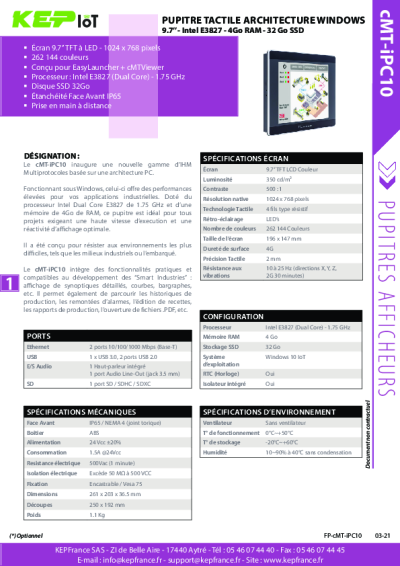 Smart pupitre Windows - cMT-iPC10