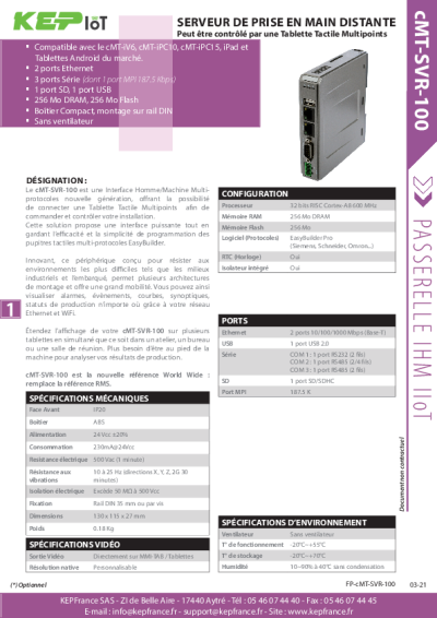 IHM Weintek connectée innovante - cMT-SVR-100 - Smart Serveur 