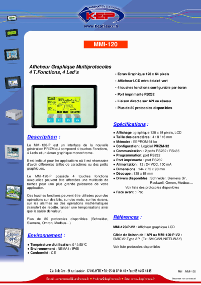 Afficheur Graphique Multiprotocole - MMI-120-P - Nouvelle génération