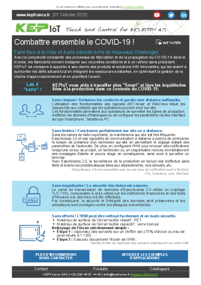 NEWSLETTERS - Combattre ensemble le COVID19 !