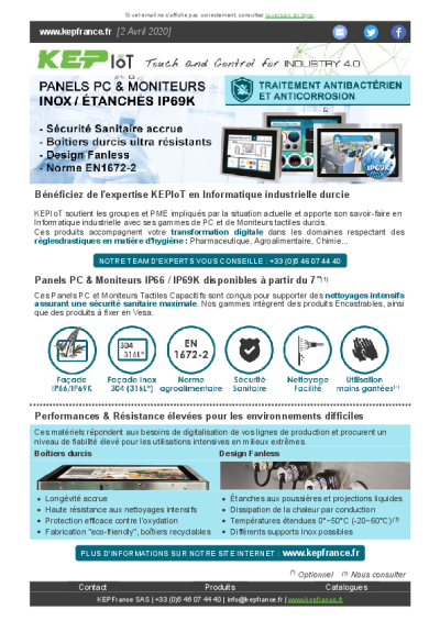 NEWSLETTERS - Panels PC et Moniteurs IP69K