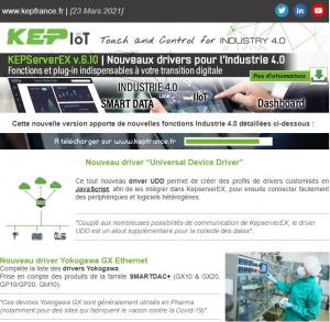 Drivers Industrie 4.0 pour la suite OPC KEPServerEX v6.10