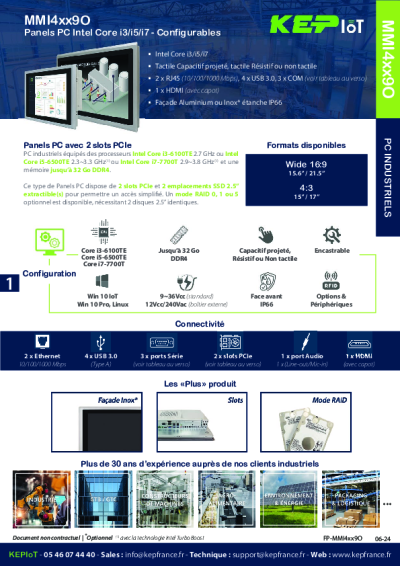 Panel PC Industriel Configurable - MMI4179O