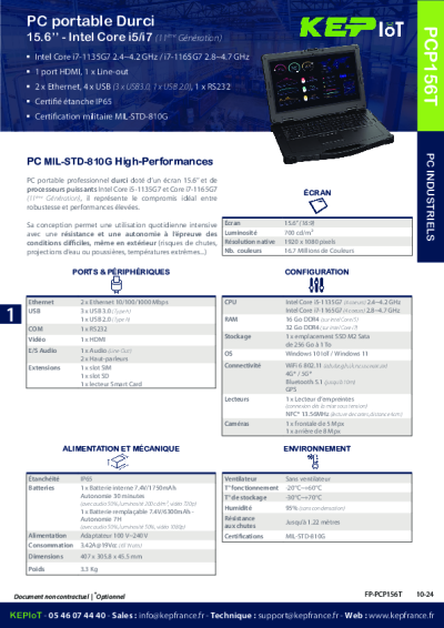 PC portable durci 15.6''