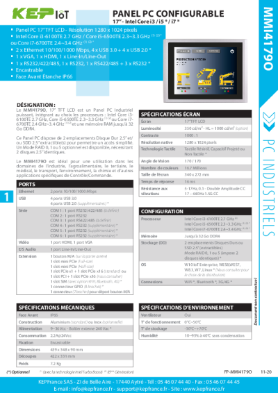 Panel PC Industriel Configurable - MMI4179O