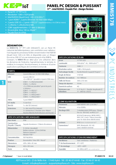 PC industriel 4:3 17'' - MMI5178