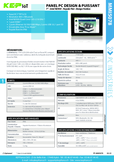 PC industriel 7'' | KEPIoT