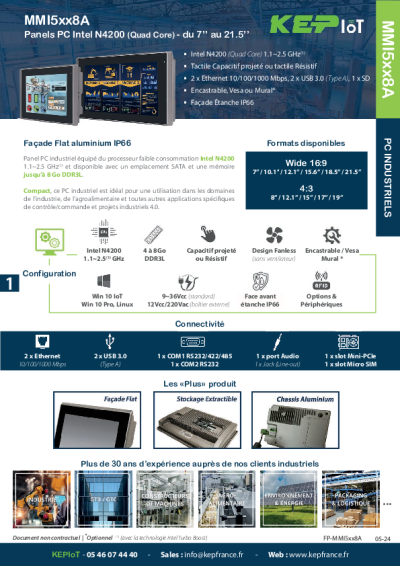 Panel PC puissant Wide 12'' - MMI5138