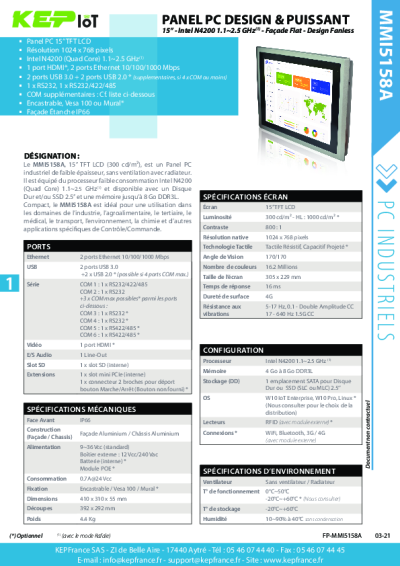 Panel PC  15'' - PANELS PC KEPIoT