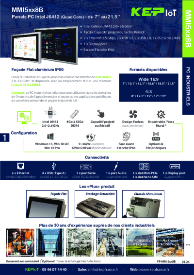 PC INDUSTRIEL - MMI5138B - PC 12.1'' wide