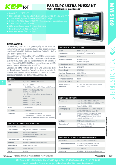 Panel PC Fanless – MMI5169
