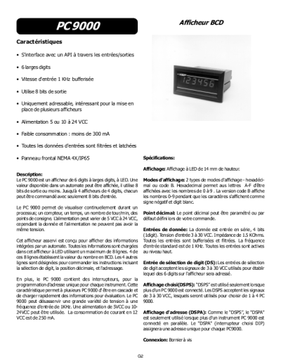 Afficheur BCD 6 digits - solutions weintek - PC 9000