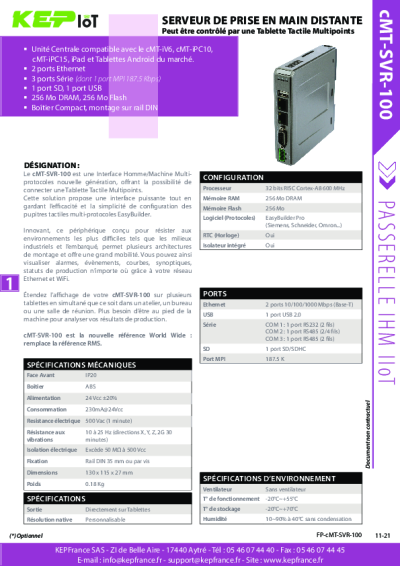 Unité Centrale Multiprotocoles IHM weintek - cMT-SVR-100