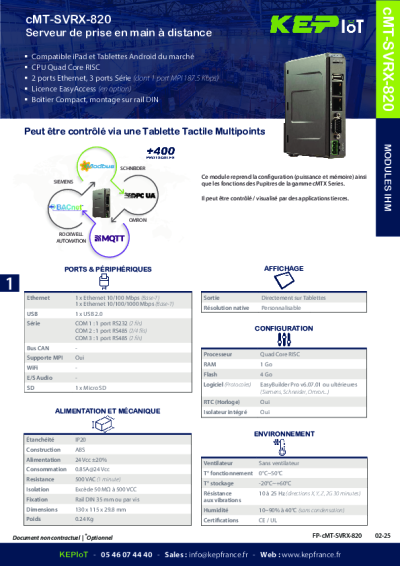 cMT-SVRX-820 | serveur de prise en main à distance Weintek